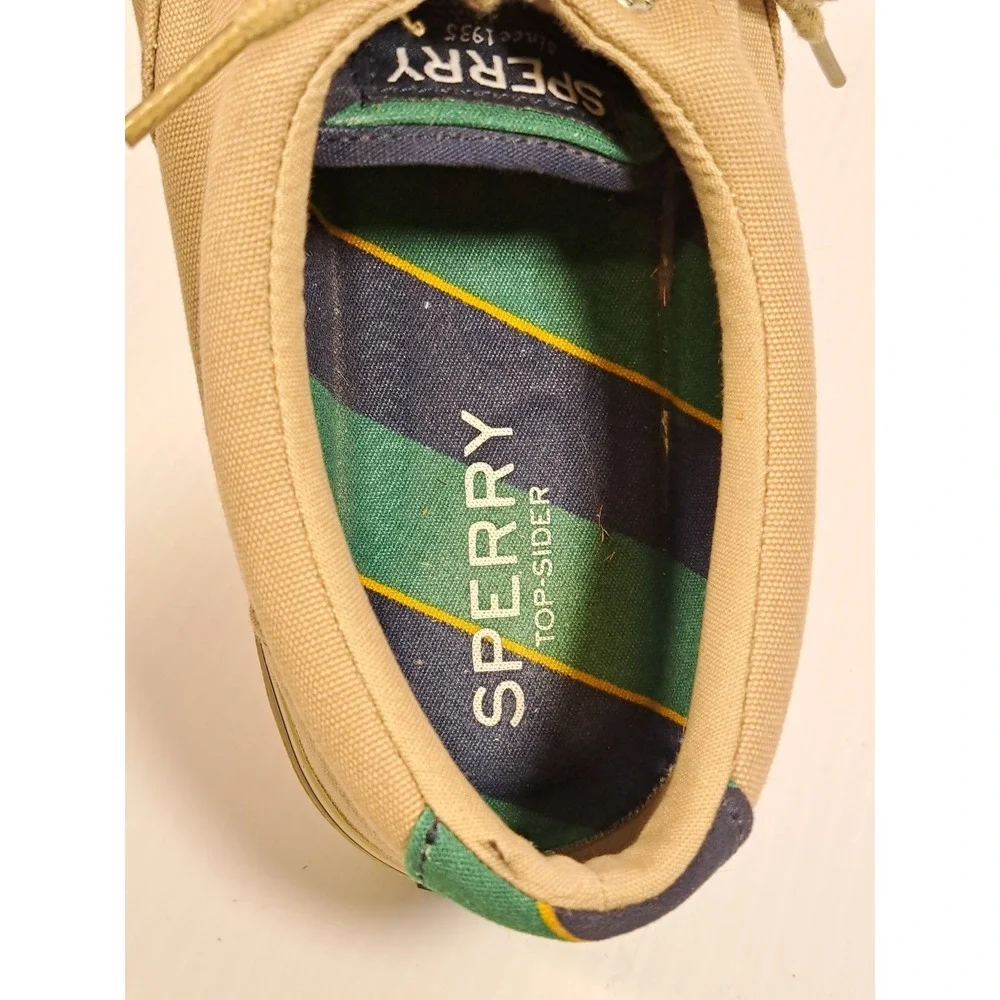 Sperry Top-Sider Striper II CVO Tan Canvas Sneakers Mens 13 STS21430 Khaki Shoe